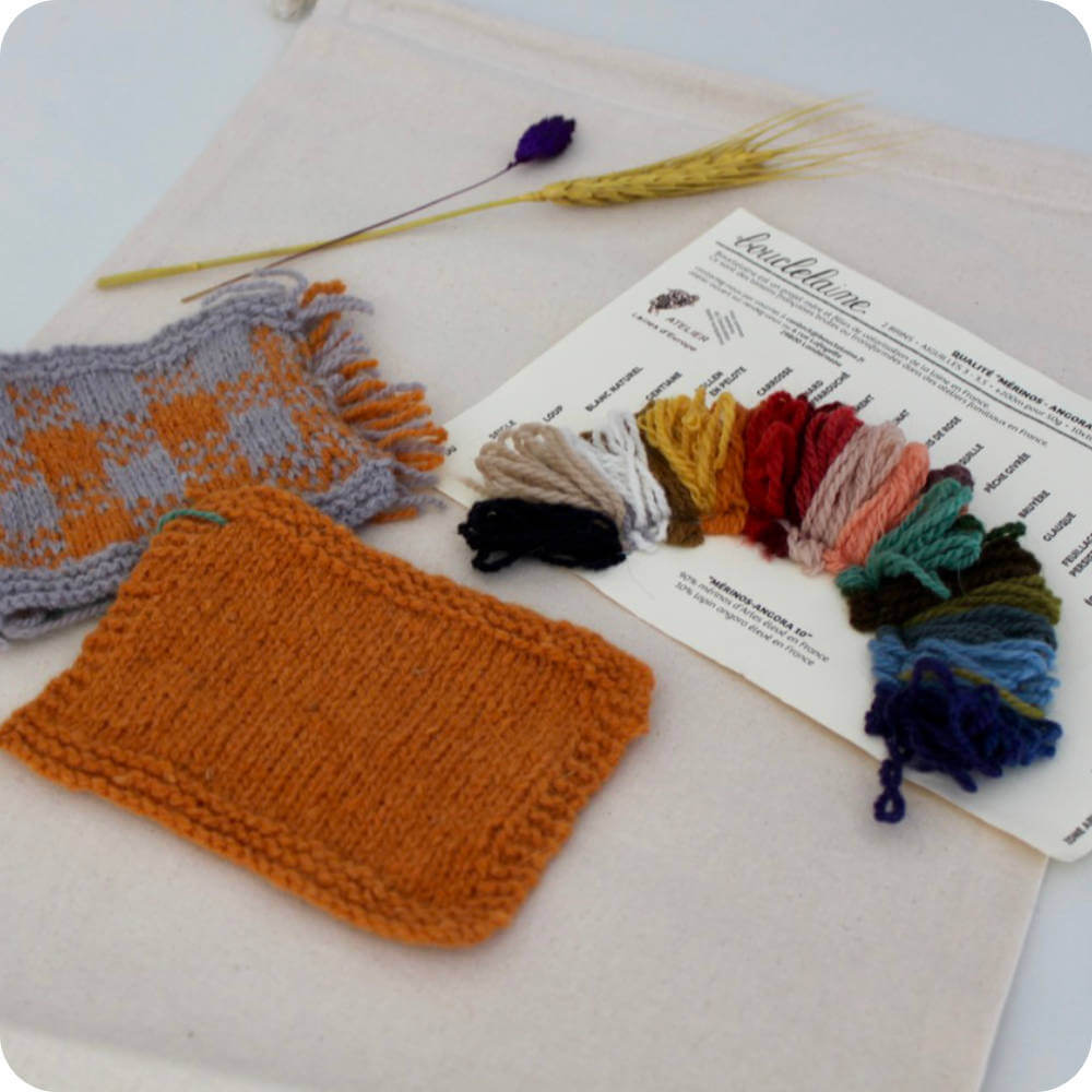 maschenprobe merino angora bouclelaine