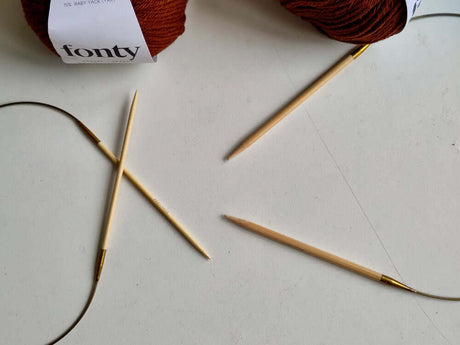 2 Rundstricknadel aus Bambus der Firma Addi