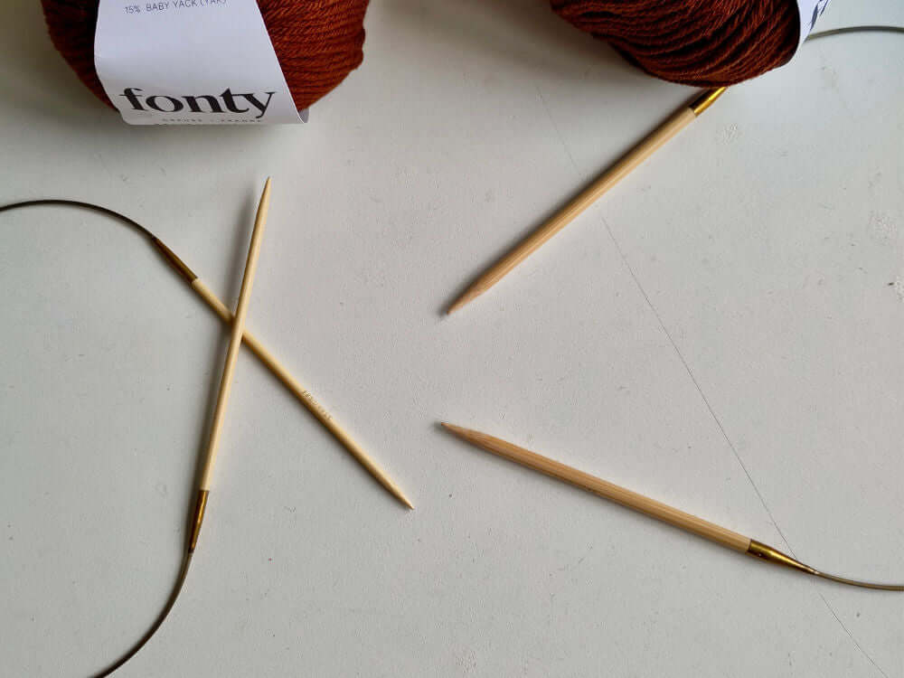 2 Rundstricknadel aus Bambus der Firma Addi