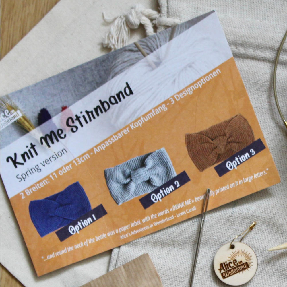 Strickset für Anfänger:in | KNIT ME Stirnband | Merinowolle